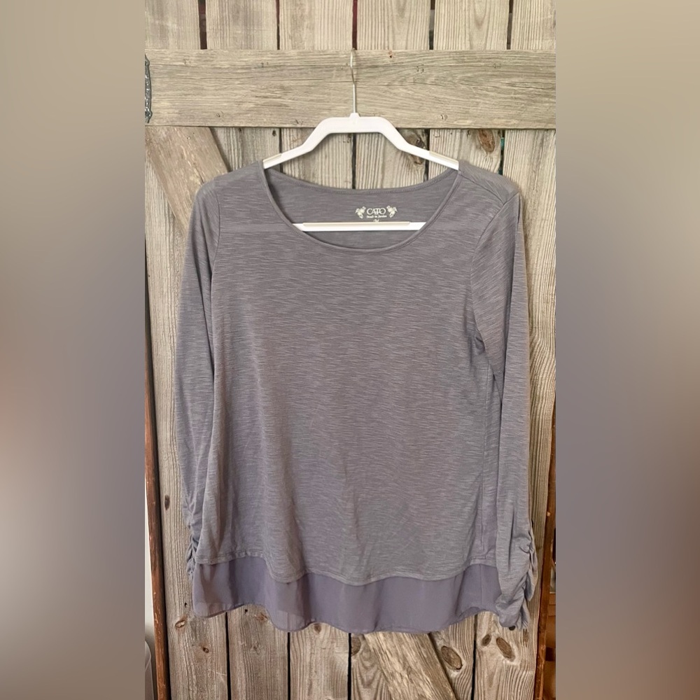 Cato Women's Charcoal Long Sleeve Top
